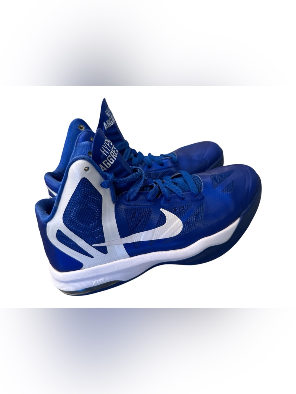Nike Kids' Royal Blue and White Air Max HyperAggressor Sneakers Size 5.5Y